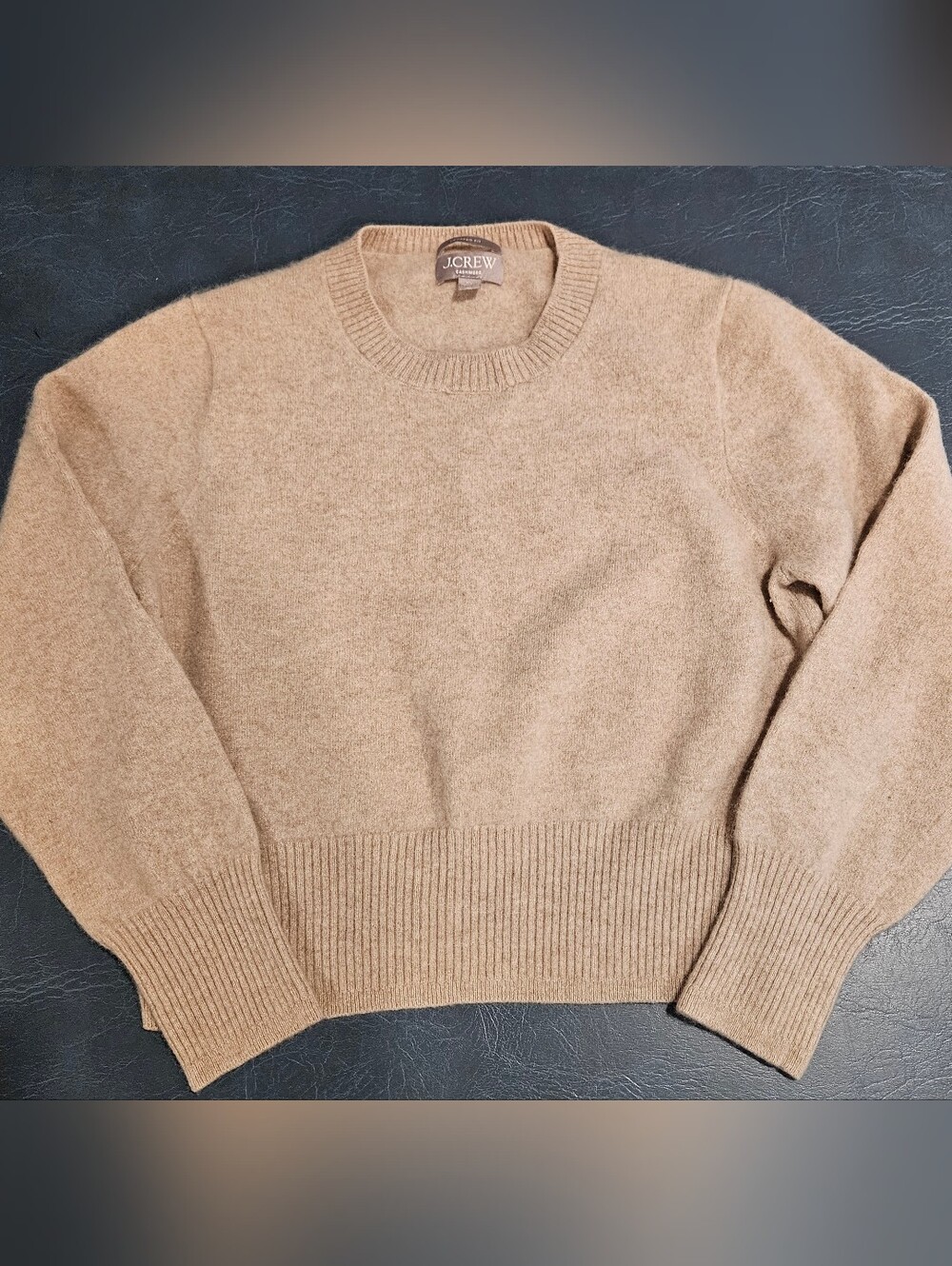 J. Crew Tan Cashmere Cropped Sweater, XL